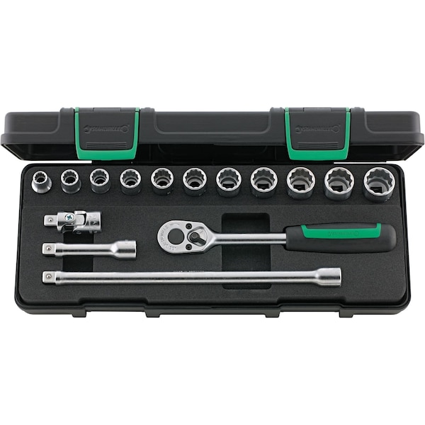 10 mm (3/8") Socket set 15-pcs., 45/11/4 KN